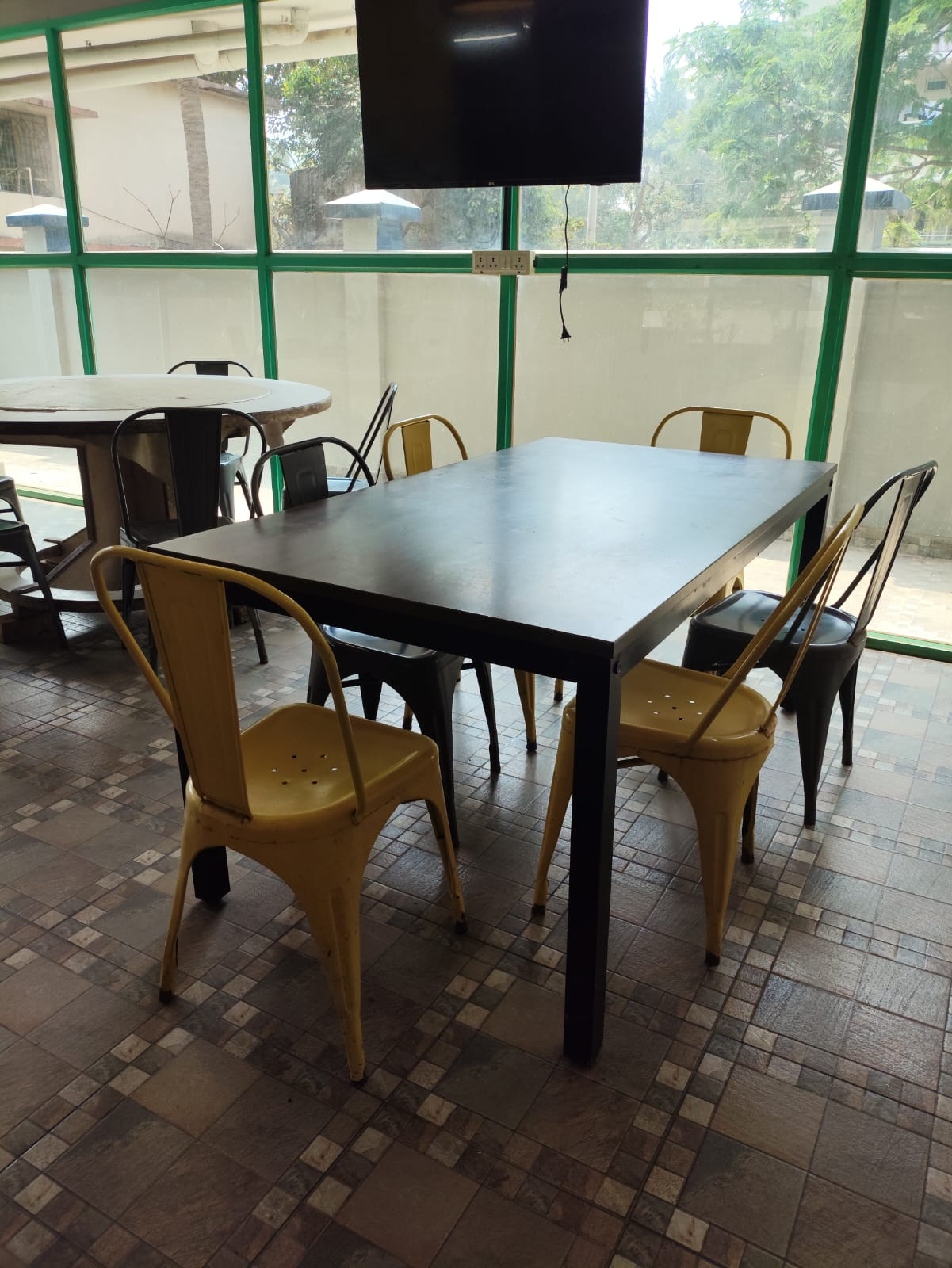 Dining area with TV
